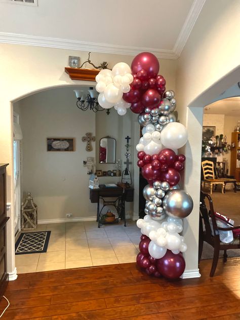 Aggie Graduation Party, Aggie Ring Dunk, Baloon Garland, Aggie Ring, Balloon Columns, Balloon Arch, Grad Parties, Balloon Garland, Party Balloons