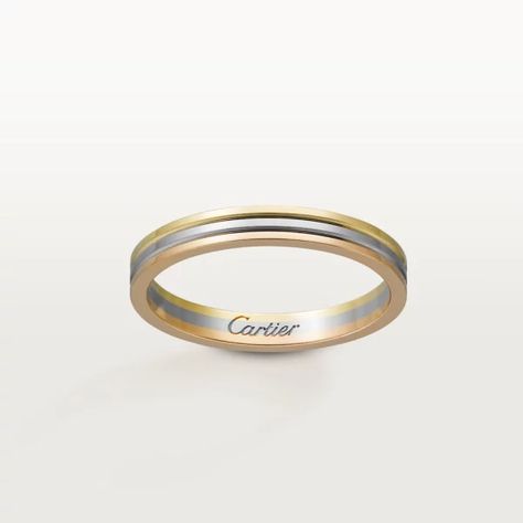 CRB4209900 - Trinity wedding band - White gold, rose gold, yellow gold - Cartier Cartier Wedding Band, Cartier Wedding Bands, Cartier Wedding Rings, Barang Aesthetic, Band Rings Women, Designer Closet, Cartier Gold, Gold Stock, White Gold Wedding Bands