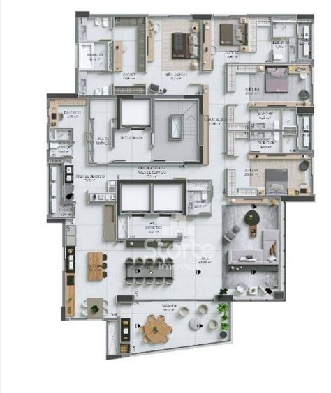 Bathroom Penthouse, Luxury Floor Plans, Apartment Floor, Building House Plans Designs, Apartment Floor Plans, House Layout Plans, House Layout, Apartment Plans, Home Design Plans