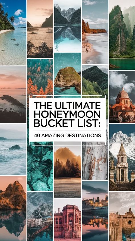 40+ Travel Dreams for Your Perfect Honeymoon Dream Honeymoon Destinations, Cheapest Travel Destinations, All Inclusive Honeymoon Resorts, Unique Honeymoon Destinations, Romantic Settings, Honeymoon Activities, Romantic Couple Getaways, Top Honeymoon Destinations, All Inclusive Honeymoon