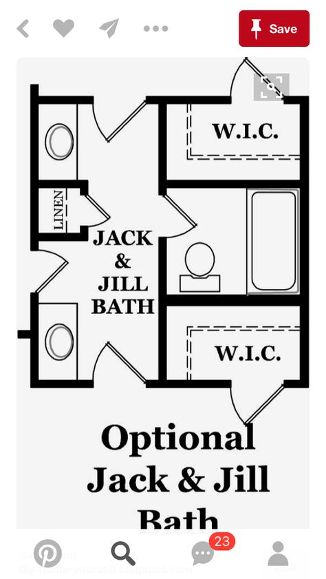 Jack and Jill Baths Jack And Jill Bathroom Layout, Jack N Jill Bathroom Ideas, Bathroom Layout Ideas, Bathroom Printables, Bathroom Plans, Bathroom Floor Plans, White Floor, Jack And Jill Bathroom, Bathroom Photos