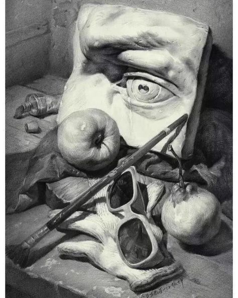 Artist/Jiang Zhenkung . one of the best ways for the beginners to start practicing drawing or painting for the first time is with still-… Practicing Drawing, Draw Doodles, Academic Art, White Drawing, Still Life Drawing, Graphite Drawings, Still Life Art, Black And White Drawing, Drawing Prints