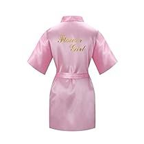 Flower Girl Robes, Wedding Getting Ready, Silky Robe, Beautiful Kimono, Kids Robes, Soft Robes, Girls Robes, Satin Kimono, Beautiful Kimonos