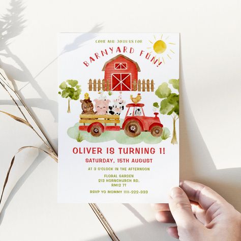 Farm Baby Birthday Party, Barnyard Bash 1st Birthday, Barn First Birthday Party, Farm Animal First Birthday Party, Farm Animals 2nd Birthday Party, Animals 2nd Birthday Party, Barn Themed Birthday Party, Farm First Birthday Party, Barnyard Party Invitations