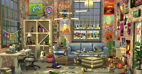 Student Common Room, College Common Room, Sims 4 House Design, Common Room, Sims 4 Houses, University Student, Sims 4, University, House Design