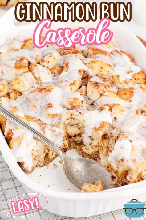 Cinnamon Bun Casserole, Kid Friendly Crockpot Recipes, Easiest Cinnamon Rolls, The Country Cook Recipes, Sweet Breakfast Casserole, Instant Pot Dessert, Honey Bun Cake, Valentine Sweets, Homemade Breakfast Sausage