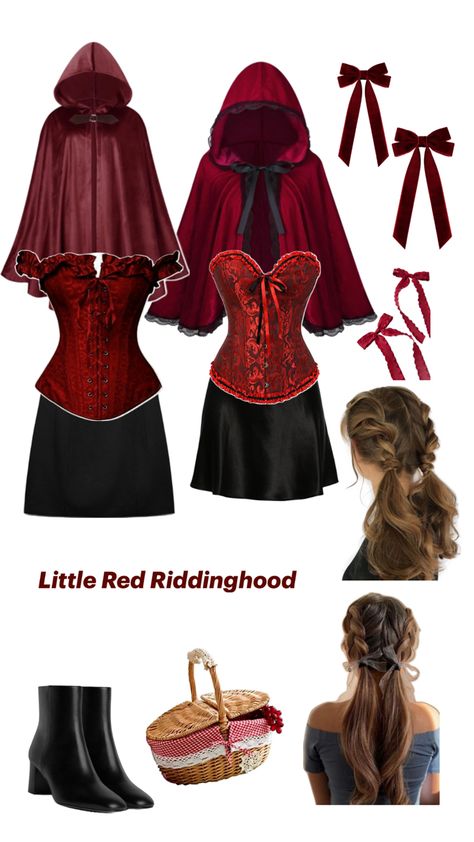 Red Hood Costume, Fiesta Costume, Little Red Riding Hood Halloween, Little Red Riding Hood Costume, Riding Hood Costume, Skirt Outfits Aesthetic, Halloween Costumes For Teens Girls, Classy Halloween Costumes, Red Riding Hood Costume