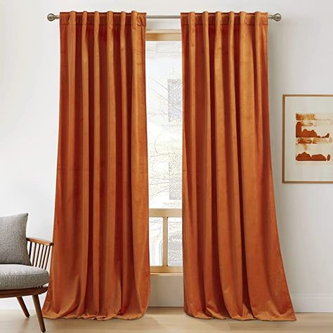 Mustard Yellow Curtains, Insulated Drapes, Luxury Windows, Orange Curtains, Window Curtains Living Room, Unique Curtains, Layered Curtains, Velvet Drapes, Yellow Curtains