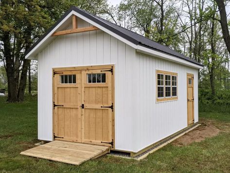 Custom Sheds [2021 Models] | Quality Sheds For Sale In Ohio Sheds Ideas Backyard Landscaping, Small Detached Garage Ideas, Shed Painting Ideas, Shed Skirting Ideas, Detached Garage Ideas, Shed Exterior Ideas, Shed Pool House, Sheds Ideas Backyard, Farmhouse Sheds