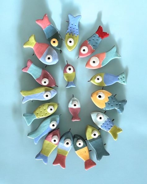 Fish Clay, Studio Ceramics, Clay Fish, Clay Work, Sunny Beach, Clown Fish, Colorful Fish, Cute Clay, Once Upon A Time