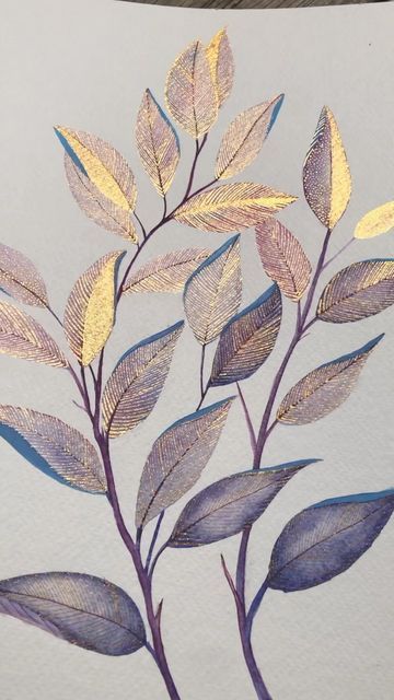 Metallic Watercolor Painting Ideas, Shiny Watercolor, Golden Watercolor, Metallic Watercolor, Fabric Painting Techniques, Watercolor Paintings For Beginners, Watercolor Projects, Gold Watercolor, Watercolor Paintings Easy