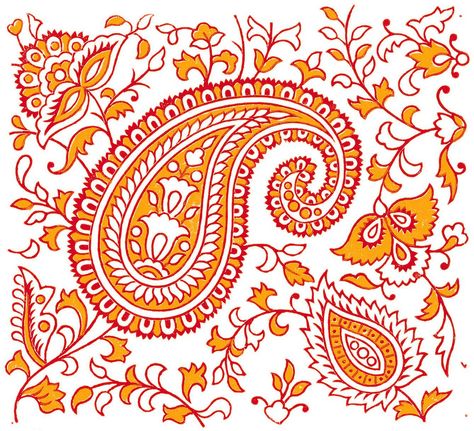 Indian+Textitle+Design+w Boho Floral Pattern, Floral Print Design Pattern, Indian Pattern Design, Indian Textile Design, Indian Paisley, India Textiles, India Pattern, Pattern Elements, Paisley Art