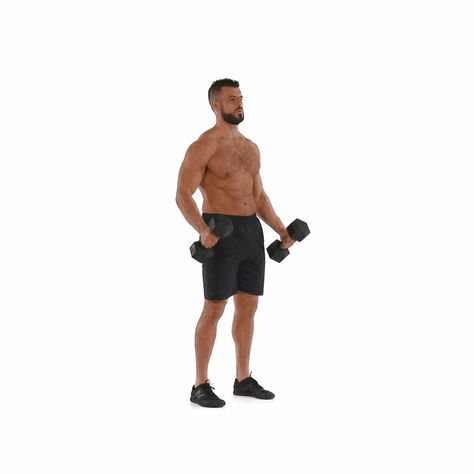 Grab a pair of dumbbells and let them hang at arm’s length next to your... Straight Leg Deadlift, Best Biceps, Kettlebell Cardio, Dumbell Workout, Biceps Workout, Workout Moves, Gym Workout Videos, Effective Workouts, Dumbbell Workout