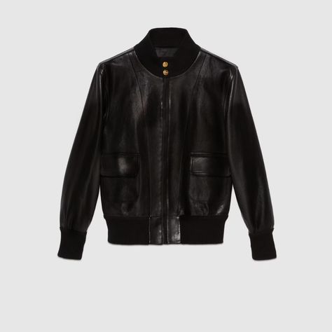 Men's Leather Jackets, Leather Tops, Gucci Mens, Designer Leather Jackets, All Black Fashion, Mens Black Jacket, Fashion Vocabulary, Gucci Black, Edgy Outfits