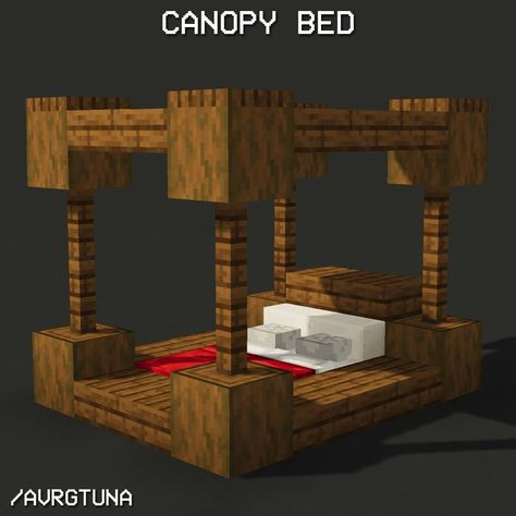 @avrgtuna shared a photo on Instagram: “Canopy Bed design!” • Mar 5, 2021 at 7:02am UTC Bed Decor Minecraft, Minecraft Bed Set Up, Bed Setup Minecraft, Minecraft Bed Decoration, One Bed Minecraft Ideas, Beds In Minecraft Ideas, Open Concept Minecraft House, Minecraft 4 Poster Bed, Fancy Bed Minecraft