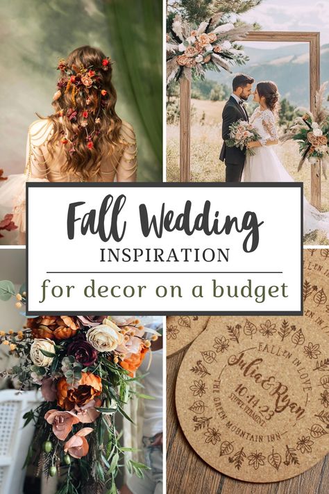 Fall wedding ideas. We've rounded up some of the cutest decor, accessories, save-the-dates, and more, all ideally suited for a fall micro wedding.

#microweddingideas #fallweddingideas #smallweddingideas End Of September Wedding, Fall Wedding Ideas On A Budget Diy, Fall Wedding Ideas On A Budget, Simple Fall Wedding Decor, October Wedding Decor, Fall Micro Wedding, Casual Fall Wedding, Wedding Table Games, Simple Minimalist Wedding