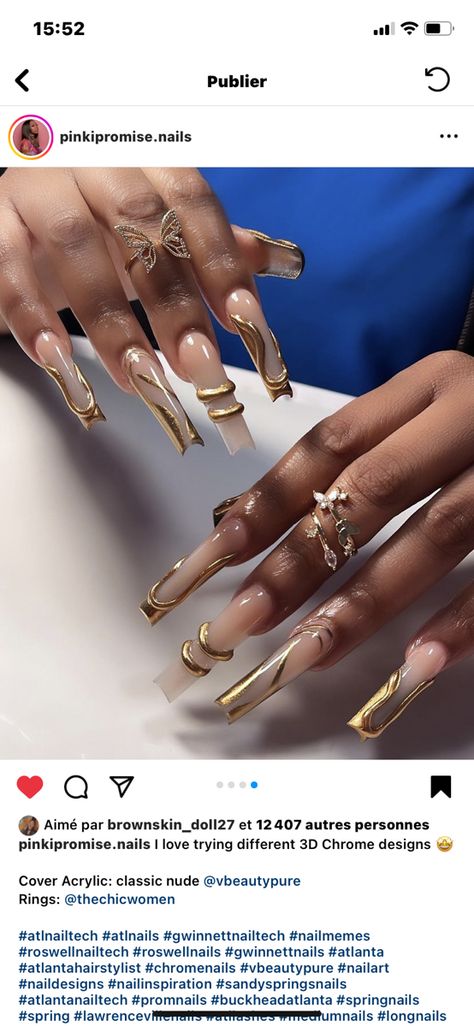 Dramatic Nails Acrylic, Curved Nails, Vision Board Photos, French Tip Acrylic Nails, Black Curves, Girls Nails, Gold Nails, Nails Inspiration, Nail Inspo