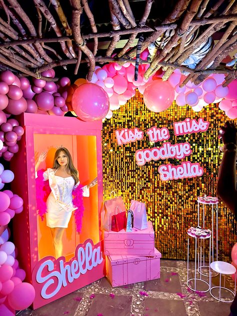 Barbie themed bridal shower, pink bridal shower theme, bachelorette party Barbie Theme Event, Barbie Theme Bridal Party, Bridal Barbie Bachelorette, Barbie Themed Bridal Shower Ideas, Barbie Wedding Theme, Barbie Theme Bachelorette Party, Bridal Shower Pink Theme, Barbie Bridal Shower Ideas, Bridal Shower Barbie