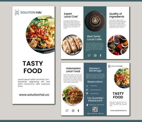 Food Brochure Design Layout, Food Brochure Design Creative, Jojo Poster, Brochure Restaurant, Food Brochure, Company Brochure Design, Restaurant Brochures, 3d Podium, Fruit Logo Design