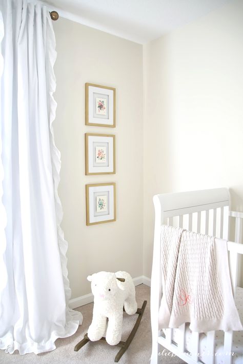 A nursery vignette - simple ideas to create a beautiful nursery on a budget Cream Color Bedroom, Soft Chamois, Nursery Paint Colors, Cream Paint Colors, Neutral Wall Colors, Color Bedroom, Living Room Wall Color, Room Wall Colors, Simple Interior Design