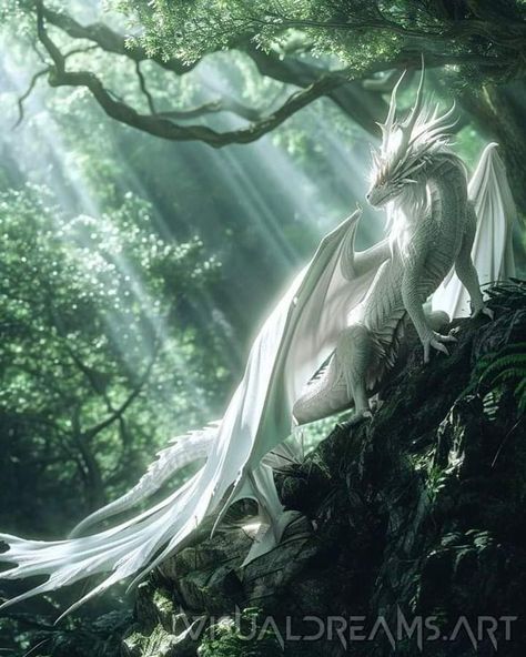 Realistic Dragon, Chihiro Y Haku, Mythical Creatures Fantasy, White Lady, Dragon Artwork Fantasy, Dragon Illustration, Beautiful Dragon, Fantasy Forest, Dragon Rider