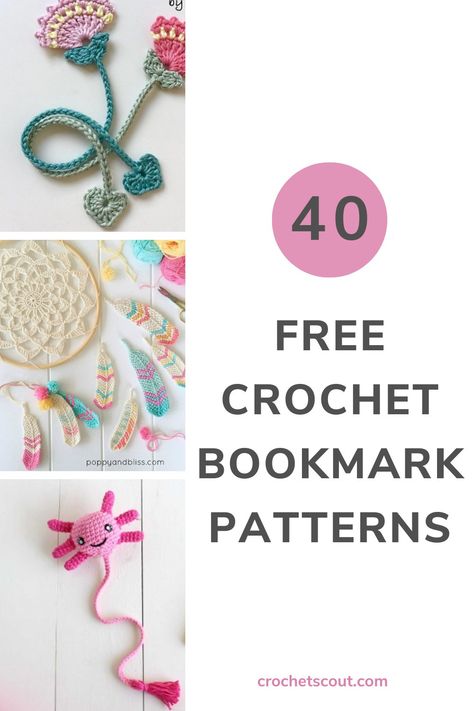 40 Free Crochet Bookmark Patterns - Crochet Scout Free Crochet Bookmark Patterns, Free Crochet Bookmark, Crochet Bookmarks Free Patterns, Easy Crochet Bookmarks, Bookmarks Ideas, Crochet Craft Fair, Crochet Bookmark Pattern, Crochet Bookmark, Cozy Crochet Patterns