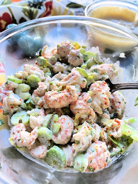 Langostino Lobster Salad Langostino Recipes, Strip Steak Recipe, Frozen Lobster, Sea Food Salad Recipes, Mini Loaves, Shrimp Salad Recipes, Lobster Dinner, Lobster Salad, Sweet Potato Bread