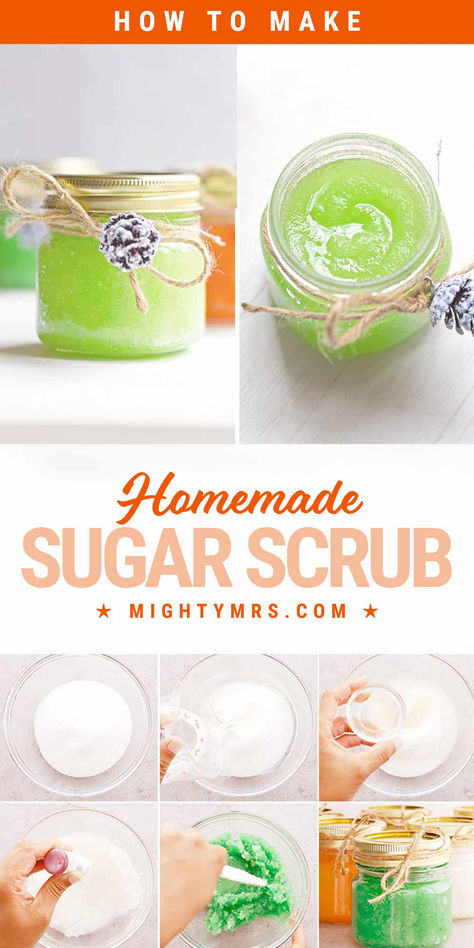 How to Make Homemade Sugar Scrub Coconut Sugar Scrub Recipe, Sugar Scrub Homemade Recipe, Easy Sugar Scrub, Homemade Sugar Scrub, Diy Sugar Scrub Recipe, Easy Homemade Gifts, Diy Coconut Oil, Sugar Scrub Homemade, Easy Diy Christmas Gifts