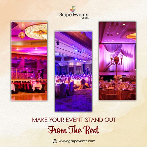 Memorable experiences through creative event planning and management. Contact Grape Events Pvt. Ltd. For Any type of Event Contact us @ +9198862 77391 http://smpl.is/3qh7 #eventplanner #corporate #openingeye#event #weddingplanner #wedding #themewedding #corporateevent #eventcompany #events #eventplanning #grapevent Event Management Creative Ads, Event Management Poster Design, Hotel Creatives, Event Planning Poster, Event Planning Flyer, Diwali Poster, Burfi Recipe, Event Management Services, Event Advertising