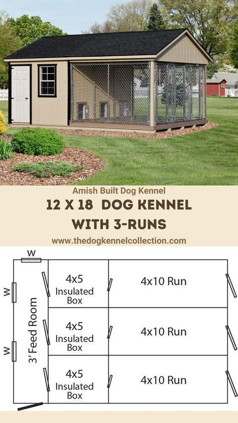 Air Conditioned Dog Kennel, Dog Run Ideas Backyard, Big Dog Kennels, Outdoor Dog Kennels, Dog Kennel And Run, Diy Dog Run, Backyard Dog Area, Kennel Ideas Outdoor, Building A Dog Kennel