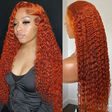 Orange Curly Wig, Ginger Lace Front Wigs, Red Curly Wig, Short Lace Front Wigs, Curly Lace Frontal, Human Lace Wigs, Curly Lace Wig, Frontal Wig Hairstyles, Ginger Hair Color