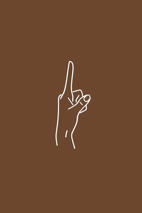 The image is a simple line drawing of a hand with the index finger pointing up. The hand is white and the background is dark brown ->> more details in ai-img-gen.com Drawing Of A Hand, Hand Icon, Simple Line Drawing, Finger Pointing, Pointing Fingers, Hands Icon, Simple Line Drawings, Minimalist White, Index Finger