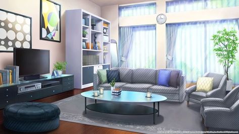 Anime House Living Room, Anime House Interior, Sala Anime, Anime Houses, Anime House, Gacha Background, Room Organisation, Background Anime, Bedroom Drawing