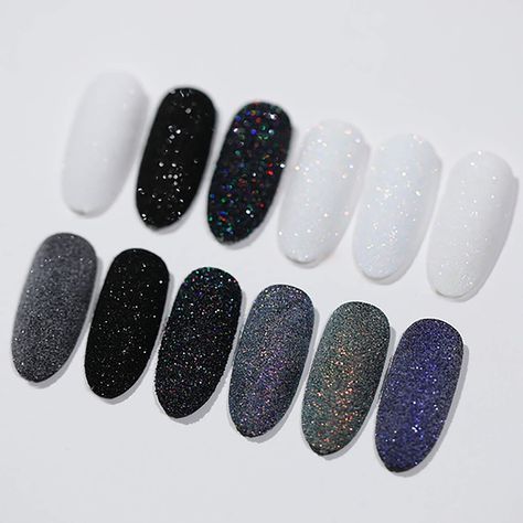 Sugar Nail Art, Sugar Effect, Acrylic Nail Designs Coffin, Nail Glitter Powder, Sugar Nails, Acrylic Nail Powder, Nail Art Tips, Manicure Nail Art, Fantasy Nails