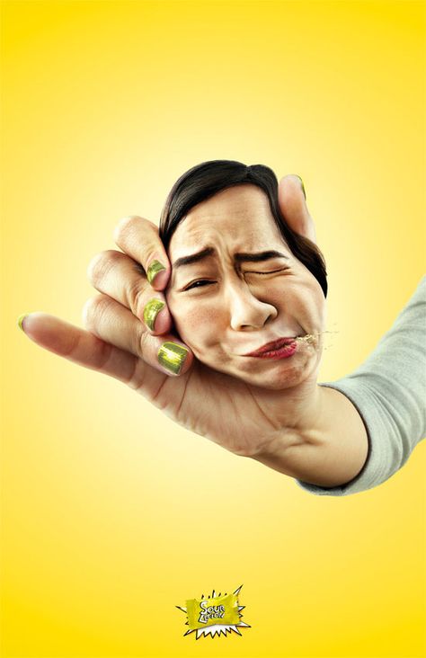 Print ad: Sour Lemon Candy: Sour Lemon Candy, Funny Commercial Ads, Css Design, Funny Commercials, 광고 디자인, Ad Of The World, Publicidad Creativa, Best Ads, Montage Photo