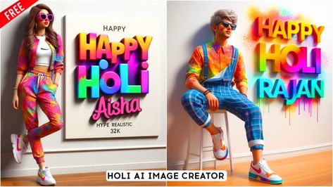 Ai Photo Editing Hear Style, Holi Photo, Holi Colors, White Lehenga, Old Couples, Stylish Fonts, Happy Holi, Boys Wear, Orange Shirt