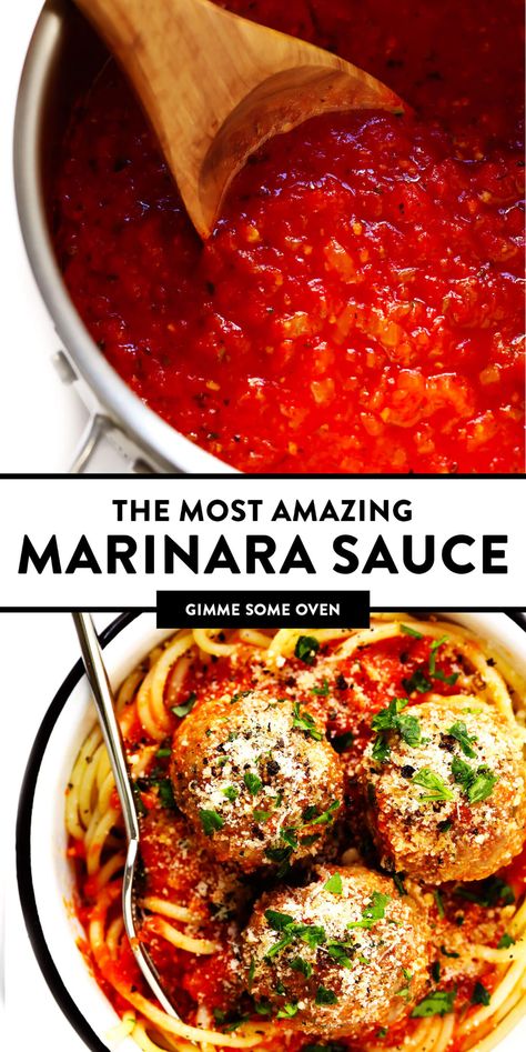 Marinara Sauce Homemade San Marzano, Giada Marinara Sauce Recipe, Fresh Marinara Sauce Homemade, Best Marinara Sauce Homemade, Authentic Marinara Sauce, Spaghetti Sauce Homemade, The Best Marinara Sauce, Quick Marinara Sauce, Pasta Meatballs