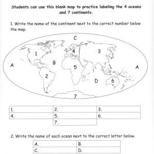 World Map With Continents, World Geography Lessons, Map Of Continents, Free Printable World Map, Blank World Map, World Map Continents, New World Map, Basic Geography, Earth Science Lessons