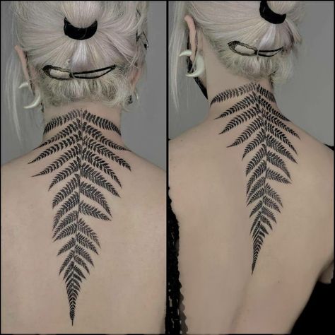 Neck Fern Tattoo, Fern Sternum Tattoo, Tattoos 2023, Minimal Tattoo Designs, Trippy Tattoo, Minimal Tattoo Ideas, Nape Tattoo, Mother Nature Tattoos, Nature Tattoo Sleeve