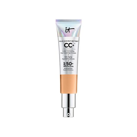 ..It Cosmetics Your Skin But Better CC+ Cream with SPF 50+ Bb Cream Best, Spf Foundation, Color Correcting Cream, It Cosmetics Cc Cream, Foundation With Spf, It Cosmetics Foundation, Aging Face, Physical Sunscreen, Color Correcting