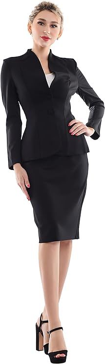 Marycrafts Women's Formal Office Business Work Jacket Skirt Suit SetMarycrafts Women's Formal Office Business Work Jacket Skirt Suit Set Business Shirt, Formal Office, Skirt Suit Set, Black Clothing, Business Work, Work Jacket, Women Formals, Business Formal, Business Shirts