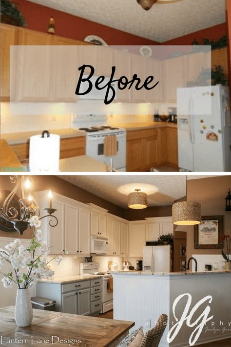 Kitchen Renovation Diy Ideas, Diy Kitchen Makeover Ideas, Kitchen Vibes, Builder Grade Kitchen, Kitchen Diy Makeover, Diy Kitchen Renovation, Diy Kitchen Remodel, Builder Grade, Painting Kitchen