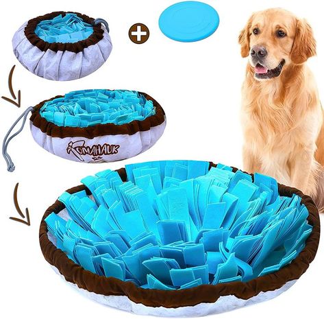 TOMAHAUK Snuffle Mat for Dogs – Interactive Feed Game/Dog Puzzle Toy That Helps with Stress Relief, Foraging Skills, Brain Stimulation and Boredom Dog Brain Games Diy, Must Haves For Dogs, Dog Brain Games, Snuffle Mat For Dogs, Puppy Checklist, Daphne And Velma, Snuffle Mat, Dog Puzzle Toys, Brain Stimulation