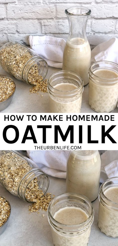 Here’s how to make oatmilk at home! DIY recipe for a creamy dairy free and plant based milk alternative. This vegan oat milk comes together so quick and easy. Oatmilk Recipe, Homemade Oat Milk, Oat Milk Recipe, Dairy Free Diet, Allergy Friendly Recipes, Milk Alternatives, Best Food Ever, Healthy Foodie, Small Budget