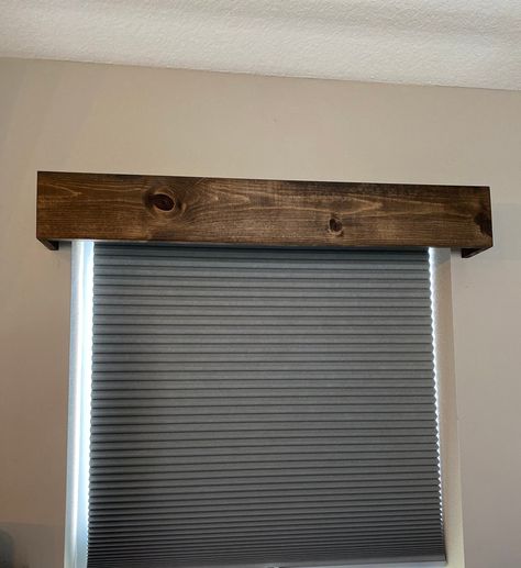 Rustic Farmhouse Wood Valance Cornice, Wood Window Valance, Wood Pelmet Box, Curtain Box - Etsy Wood Curtain Rod Cover, Wood Curtain Valance, Window Box Valance, Rustic Valance Ideas, Blind Valance Ideas, Curtains Rustic Living Room, Man Cave Window Treatments, Modern Farmhouse Kitchen Window Curtains, Wooden Cornices For Windows