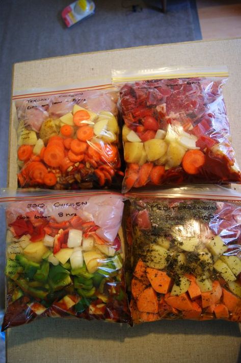 pre-prepared meals! Pork Chops Teriyaki, Mediterranean Pork Chops, Frozen Crockpot Meals, Slow Cooker Freezer Meals, Make Ahead Freezer Meals, Chicken Bbq, Crock Pot Freezer, Freezer Meal, Freezer Cooking