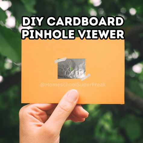 DIY Cardboard Pinhole Viewer For Eclipse Viewing - how to make an easy eclipse viewer at home for eclipse parties or viewing total solar eclipse safely. #eclipse #solareclipse #eclipseviewer #eclipsecrafts #eclipseglasses Pin Hole Camera For Eclipse, Make Solar Eclipse Glasses, Make Your Own Solar Eclipse Glasses, How To Watch Solar Eclipse, How To Make A Solar Eclipse Viewer, Homemade Eclipse Viewer, Solar Eclipse Paper Plate, Eclipse Pinhole Viewer, How To View A Solar Eclipse