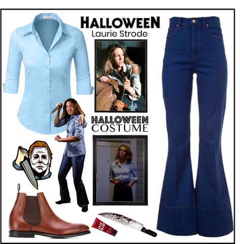 Halloween Laurie strode costume Outfit | ShopLook Lori Strode Halloween Costume, Laurie Strode Outfit, Lori Strode Halloween, Outfits Inspired By Horror Movies, Laurie Strode Costume Halloween, Final Girl Costume, Lori Strode, Laurie Strode Costume, Movie Themed Outfits