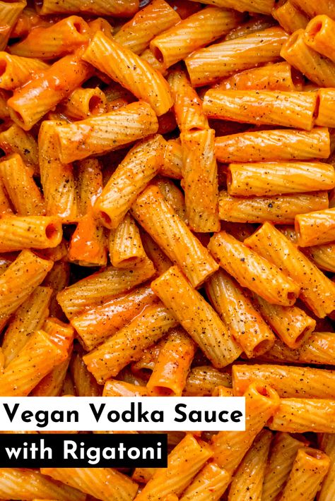 This vegan vodka sauce is made with coconut milk for a luscious, creamy pasta without the dairy. #veganrecipes #vegetarianrecipes #pastarecipes #weeknightdinner Dairy Free Rigatoni Recipes, Vegan Vodka Sauce, Cocnut Milk, Coconut Vodka, Vodka Sauce Recipe, Red Pasta, Spicy Pasta, Vodka Pasta, Red Sauce Pasta