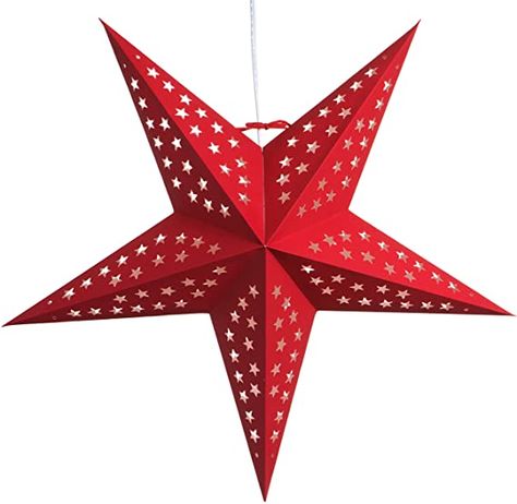 Red 5 Pointed Paper Star Lantern with 12 Foot Power Cord Included - - Amazon.com Paper Star Lights, Paper Star Lanterns, Christmas Star Decorations, Hanging Stars, Star Lanterns, Star Light, Star Diy, Red Paper, Paper Stars